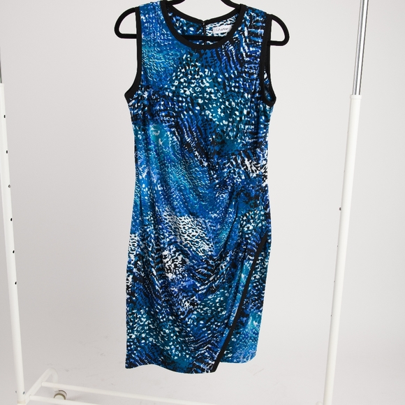 Calvin Kevin Midnight Blue Print Dress - Picture 1 of 4